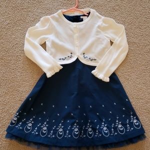 Janie and Jack dress, cardigan and tights size 4